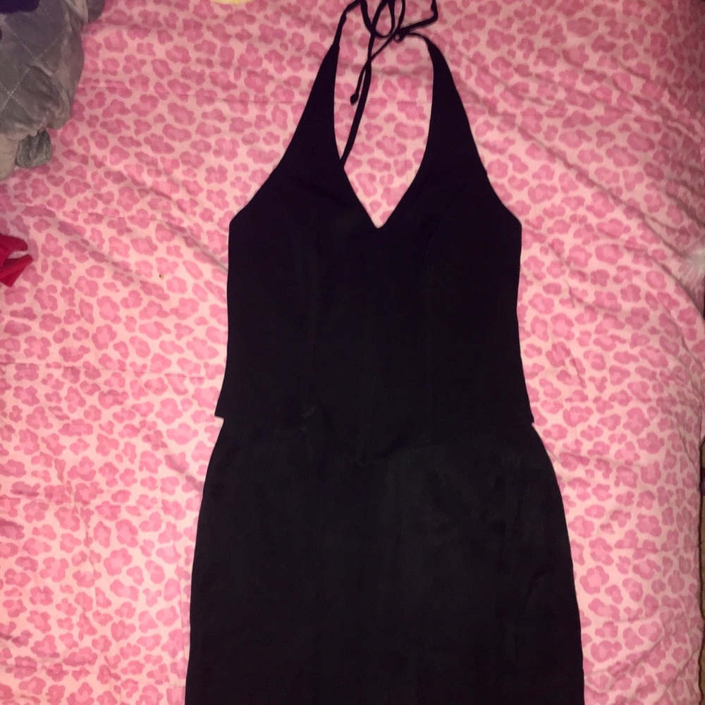 John Roberts blk Halter Dress
